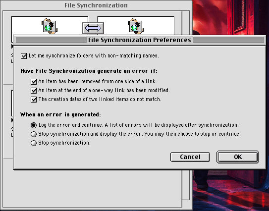 File Synchronization Preferences